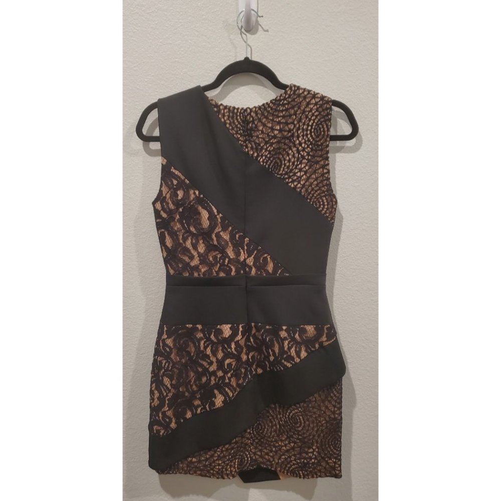 BCBGMAXAZRIA Black and Nude Lace Cocktail Dress - Picture 2 of 3